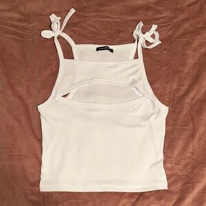 Men's White Tank Top Tie Straps